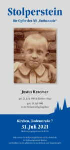 Stolperstein für Opfer der "NS" Euthanesie" Justus Kreamer
